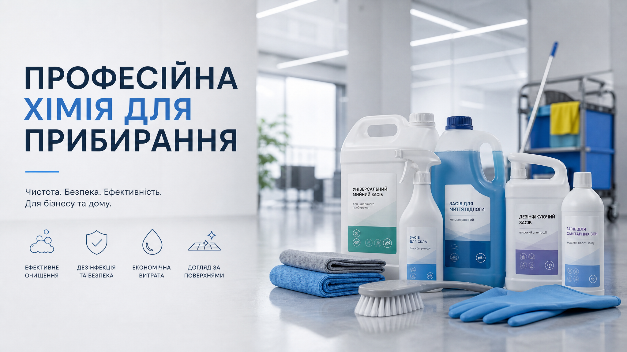 Професійна хімія для прибирання: Все, що потрібно знати Професійна хімія для прибирання: Все, що потрібно знати