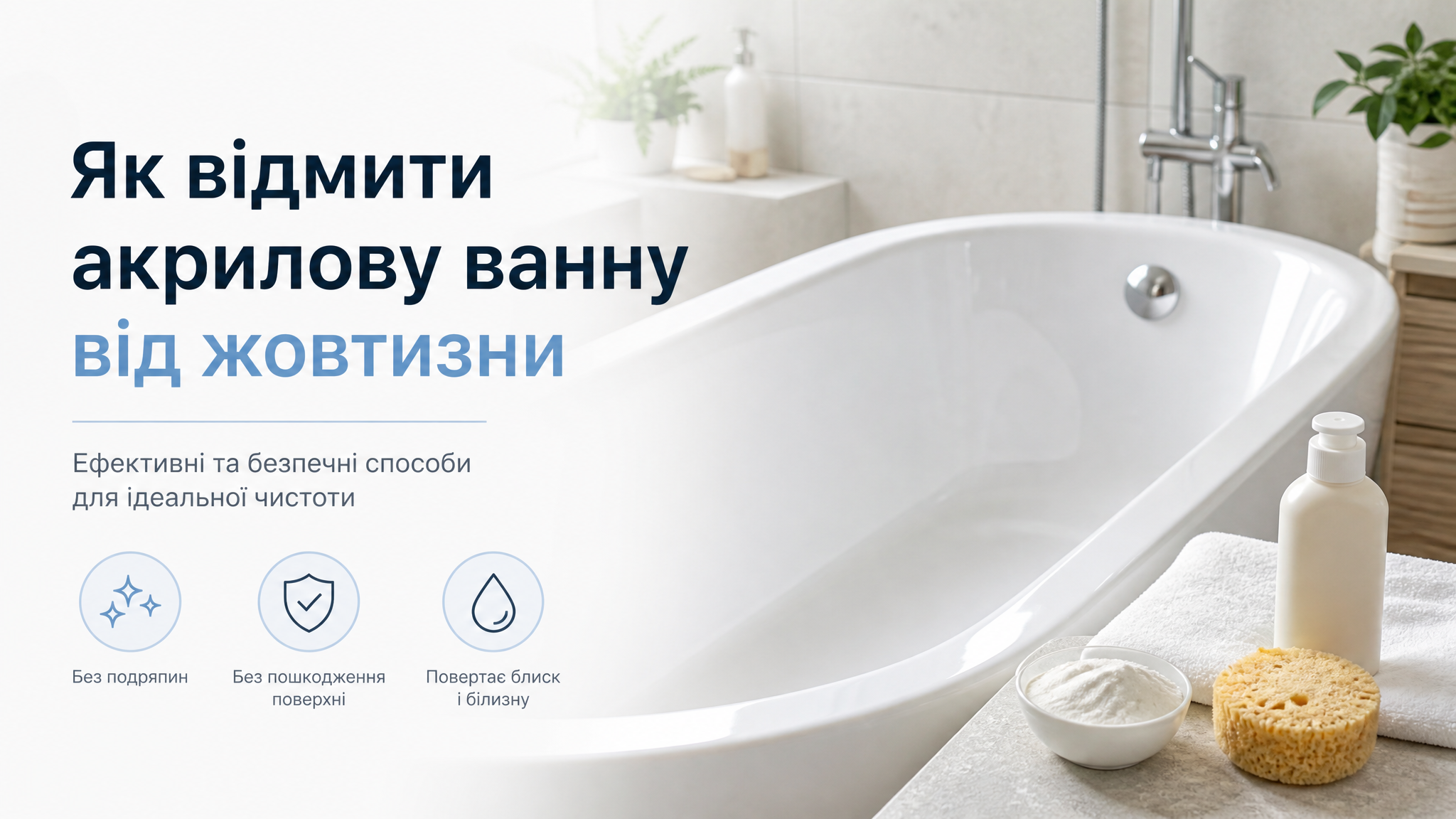 Як відмити акрилову ванну від жовтизни